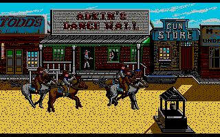 Billy the Kid (Amiga) screenshot: Coming into city