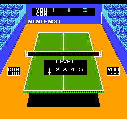 Ping Pong (NES) screenshot: Select a difficulty level.