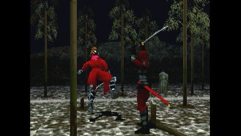 Bushido Blade 2 (PSP) screenshot: This map is peculiar because you can cut the trees with your blade
