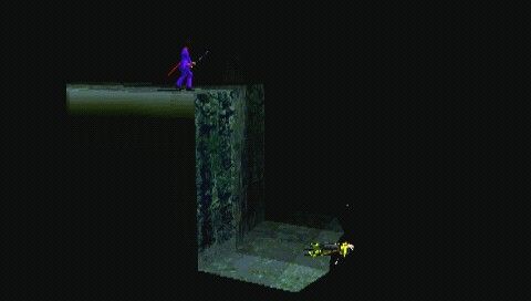 Bushido Blade 2 (PSP) screenshot: What can be better than making an annoying enemy fall down the cliff?