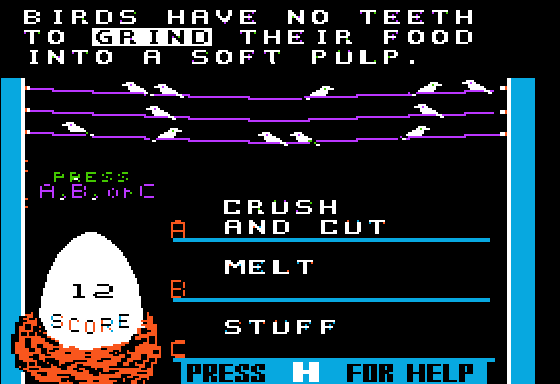 Screenshot of Birds (Apple II, 1984) - MobyGames