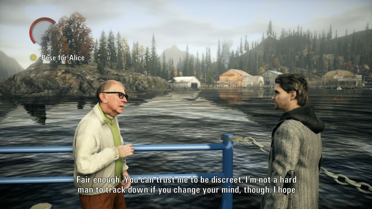 Alan Wake (Xbox 360) screenshot: Meeting new people on the ferry