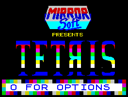 Tetris (ZX Spectrum) screenshot: Title screen [Spectrum 128]