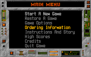 Duke Nukem II (DOS) screenshot: Main menu