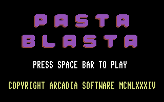 Pasta Wars: Pasta Blasta (Commodore 64) screenshot: Title Screen