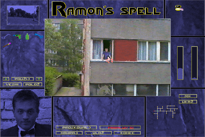Ramonovo Kouzlo (DOS) screenshot: Lets have a talk with this angry programmer