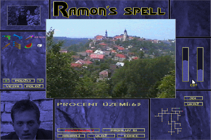 Ramonovo Kouzlo (DOS) screenshot: Nové Město nad Metují in all its beauty