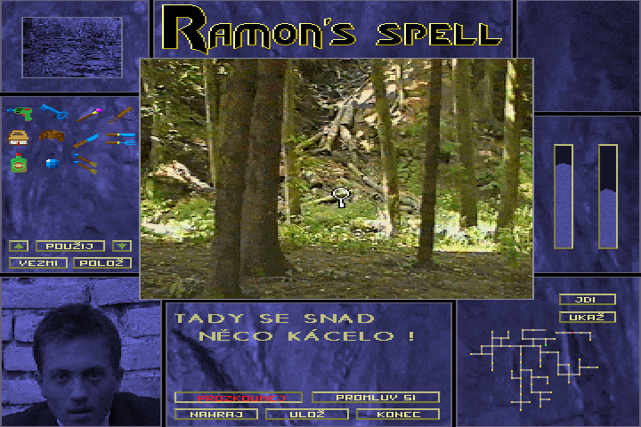 Ramonovo Kouzlo (DOS) screenshot: Wandering through the dense forest