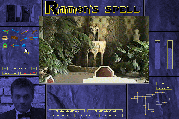 Ramonovo Kouzlo (DOS) screenshot: All blue diamonds belong to this fountain