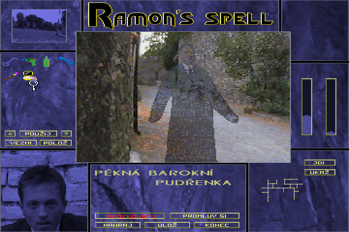 Ramonovo Kouzlo (DOS) screenshot: This ghost is blocking a way to the castle