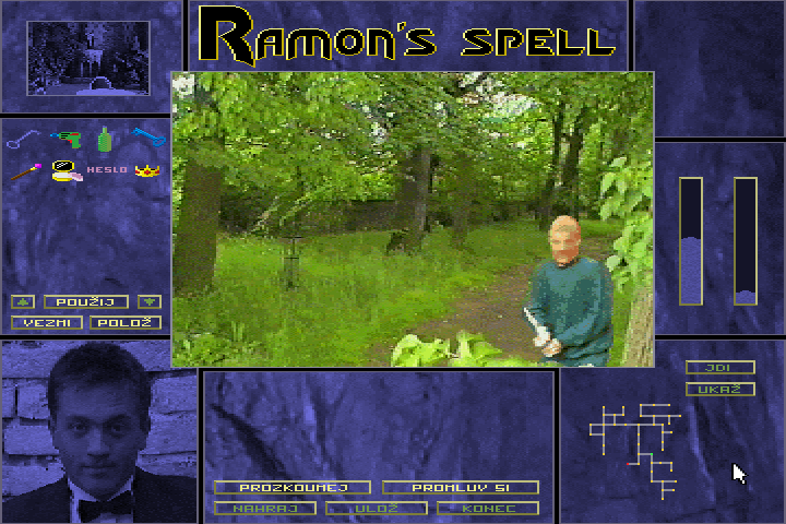 Ramonovo Kouzlo (DOS) screenshot: Really unfriendly looking person