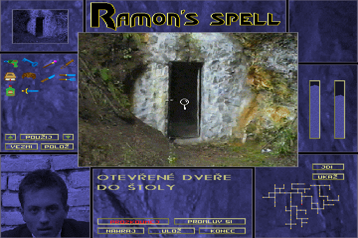 Ramonovo Kouzlo (DOS) screenshot: Opened door to the underground