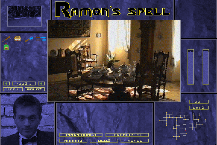 Ramonovo Kouzlo (DOS) screenshot: Luxurious dining room in the castle