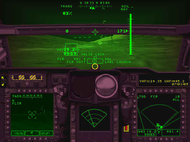 Jane's Combat Simulations: Longbow 2 (Windows) screenshot: Night vision looks gorgeous under 3Dfx.