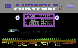 Airwolf 2 (Commodore 64) screenshot: Title Screen