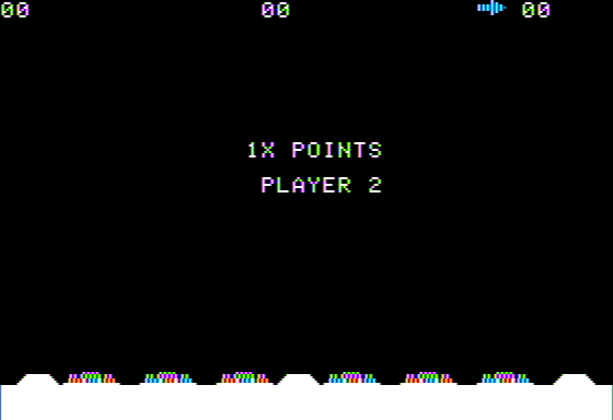 Rocket Command (Apple II) screenshot: Beginning Level 1