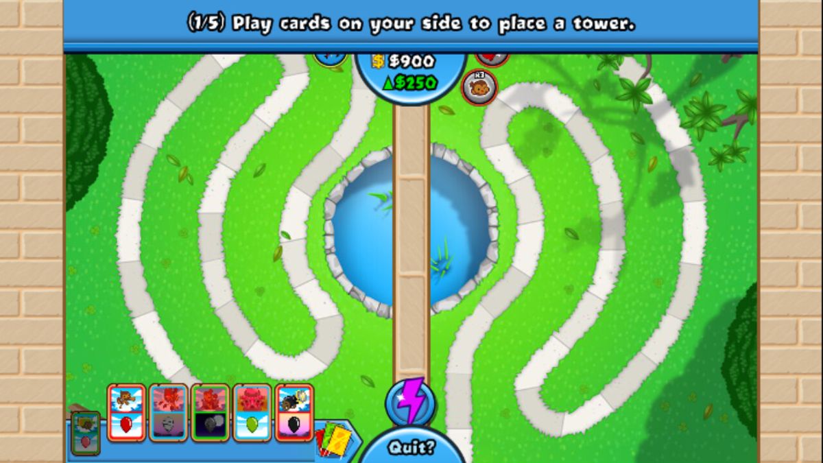Bloons TD Battles (Windows Phone) screenshot: Quick play: tutorial Card Battles mode