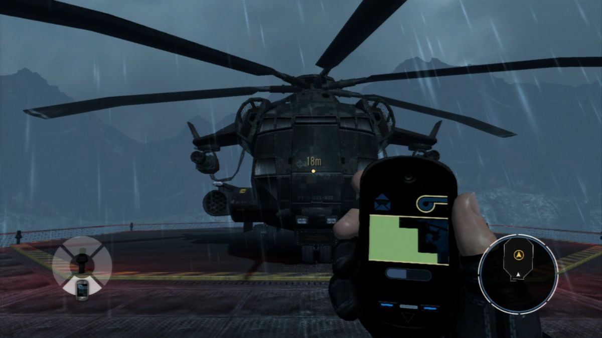GoldenEye 007: Reloaded (PlayStation 3) screenshot: Taking pictures of a helicopter
