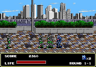 Mazin Saga: Mutant Fighter (Genesis) screenshot: Fighting a group of clones.