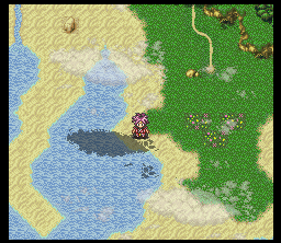 Bakumatsu Kōrinden: Oni (SNES) screenshot: Near a lake