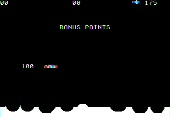 Rocket Command (Apple II) screenshot: Survived a Round