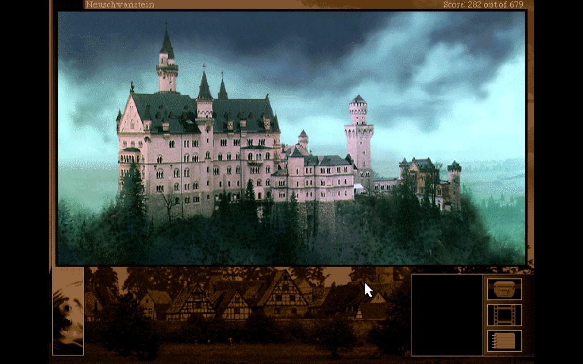 The Beast Within: A Gabriel Knight Mystery (Windows) screenshot: Neuschwanstein is holding some clues to the puzzle (GOG version)