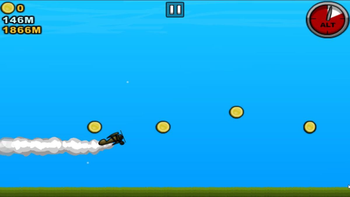 Plane Loopy (Browser) screenshot: Collect money.