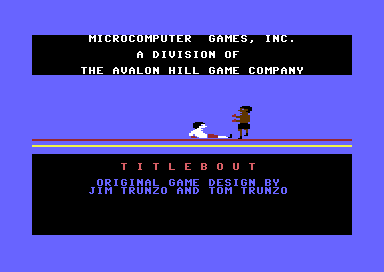 Computer Title Bout (Commodore 64) screenshot: Title screen