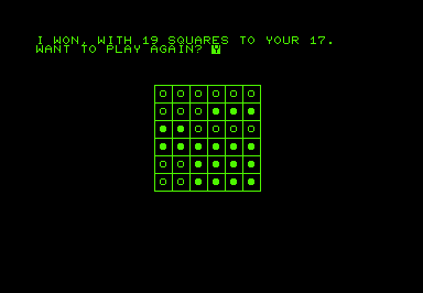 Dots (Commodore PET/CBM) screenshot: I won