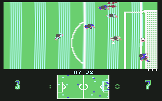 European Football Champ (Commodore 64) screenshot: Goal!
