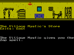Mindstone (ZX Spectrum) screenshot: Buying the spell