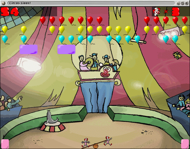 Circus Linux! (Linux) screenshot: Game screen