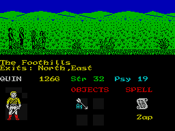 Mindstone (ZX Spectrum) screenshot: Hills on the horizon