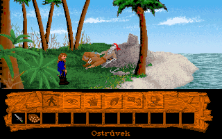 The Secret of Donkey Island (DOS) screenshot: Dead buccaneer