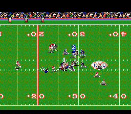 Tecmo Super Bowl (Genesis) screenshot: Uh-oh, this doesn't look good