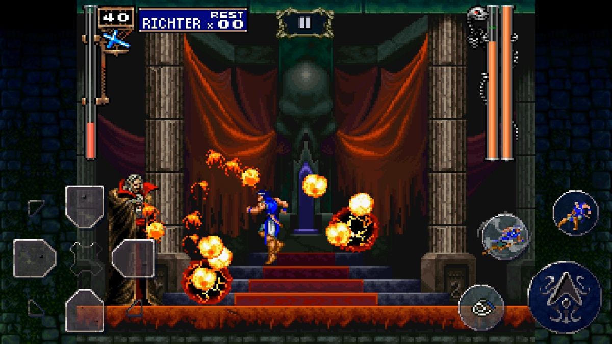 Castlevania: Symphony of the Night (Android) screenshot: Richter vs Dracula