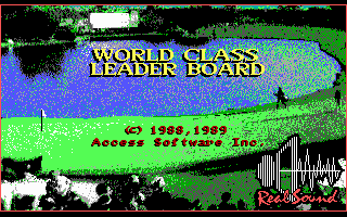 World Class Leader Board (DOS) screenshot: Title Screen
