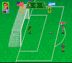 Super Soccer Champ (SNES) screenshot: Penalty kick