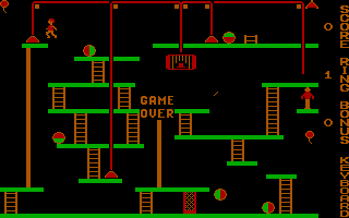 Big Top (PC Booter) screenshot: Ring 1, upper level (CGA card with RGBI monitor, color palette 0)