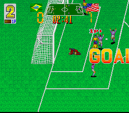 Super Soccer Champ (SNES) screenshot: Goal!