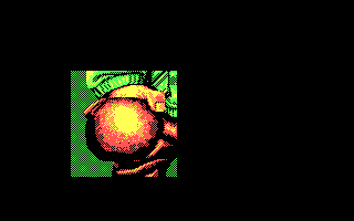 Magic Pockets (DOS) screenshot: Intro - He's got his hands in his pocket and was feeling a bit testy. (CGA card)