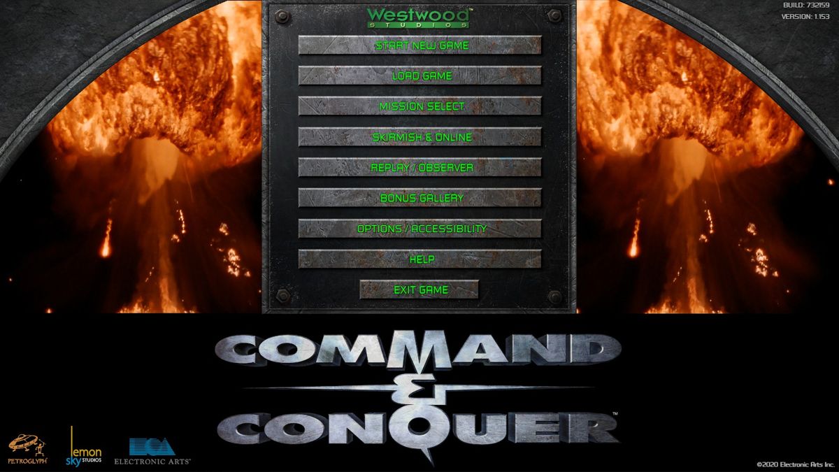 Command & Conquer: Remastered Collection (Windows) screenshot: Command & Conquer -- Main menu