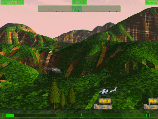 Cobra Gunship (Macintosh) screenshot: Enemy chopper sighted