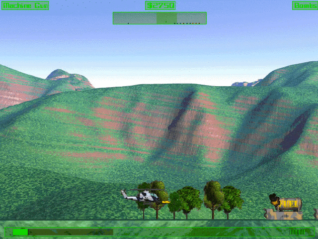 Cobra Gunship (Macintosh) screenshot: Easy shooting on non-moveable objects