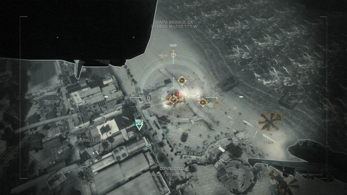 Call of Duty: Ghosts (PlayStation 4) screenshot: Using A-10s to take out enemy helicopters and tanks