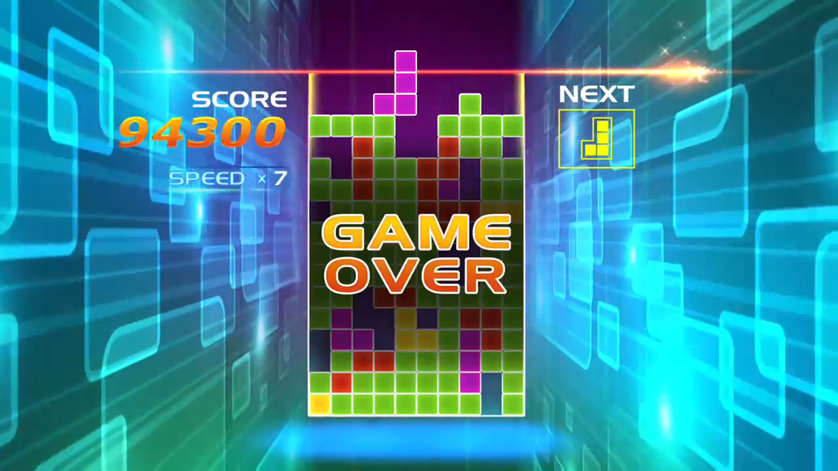Tetraminos (Xbox One) screenshot: Game Over