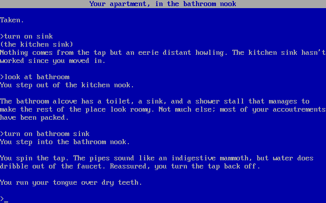 Shade (DOS) screenshot: your thirst will not be satisfied