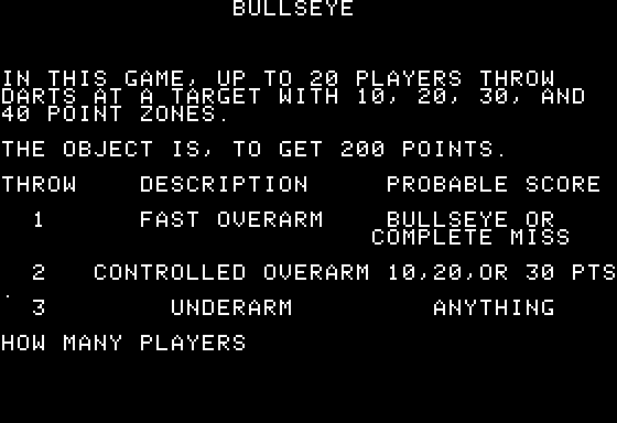 Bullseye (1973) - MobyGames