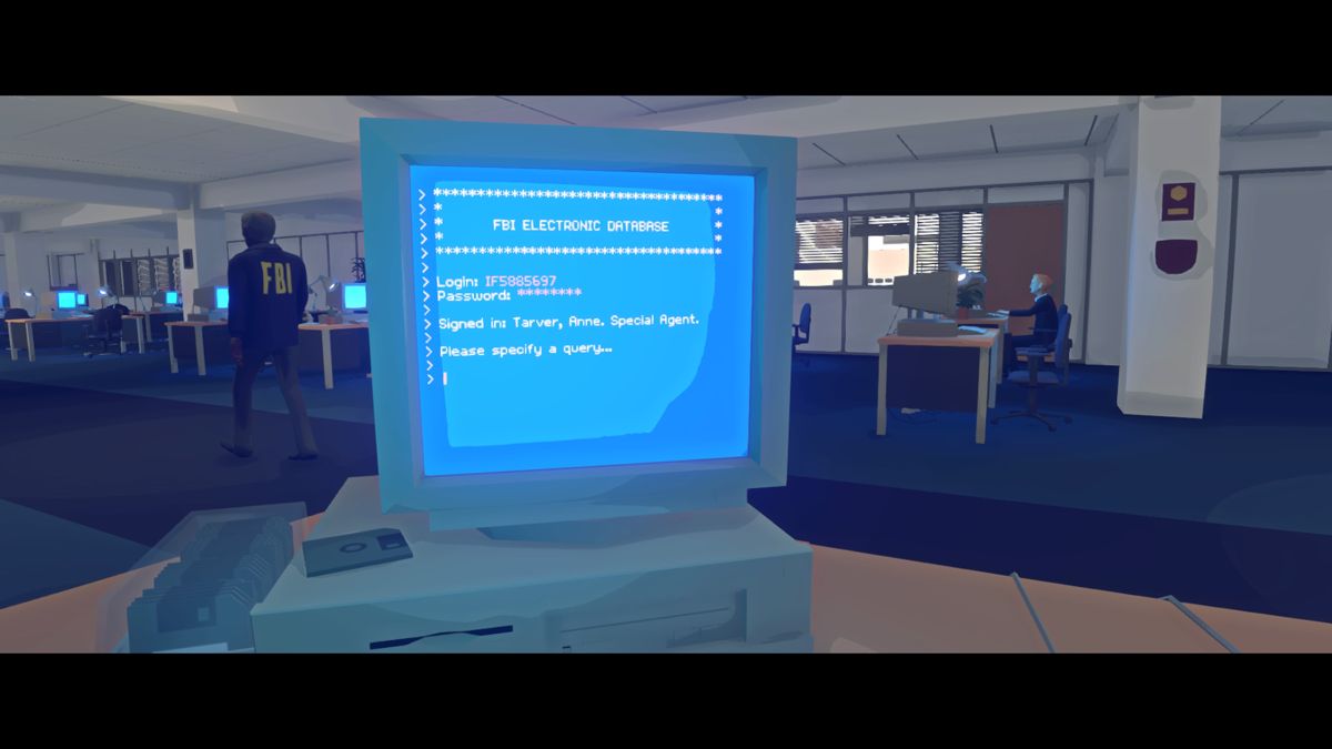 Virginia (PlayStation 4) screenshot: Querying the FBI database