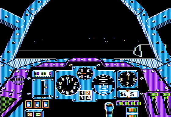Dive Bomber (Apple II) screenshot: Cockpit View